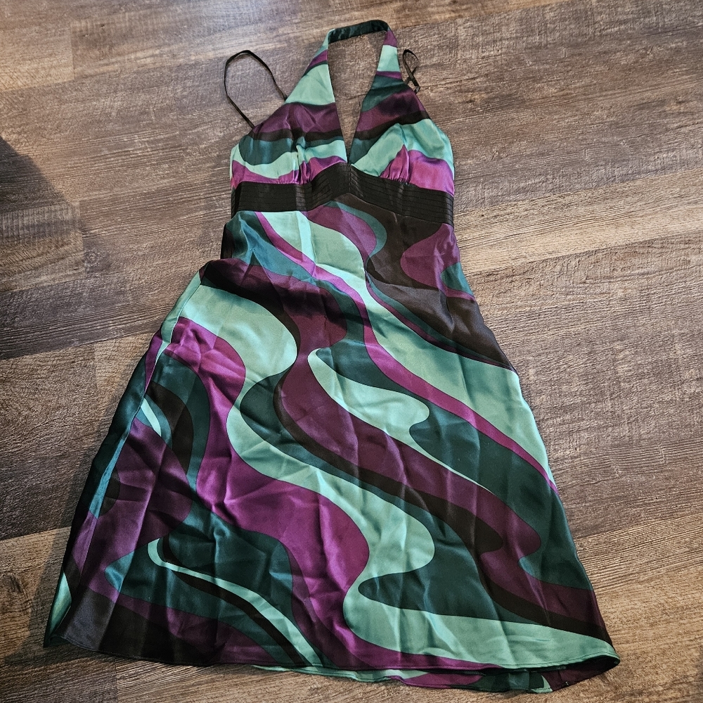 Laundry by shelli segal vinatge silk halter dress